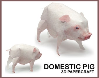 Download 3d Papercraft Pig Etsy