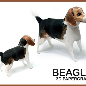 BEAGLE 3D Papercraft / sculpture de chien / animaux en papier / origami 3d / décor de fête de chien / modèle de papercraft / diy chien / modèle numérique pdf