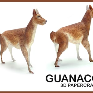 GUANACO 3D Papercraft / Papercraft Animals / Paper Craft Guanaco / Paper Home Decor / PDF Paper Craft Kit / 3D Paper Sculpture / Origami 3d