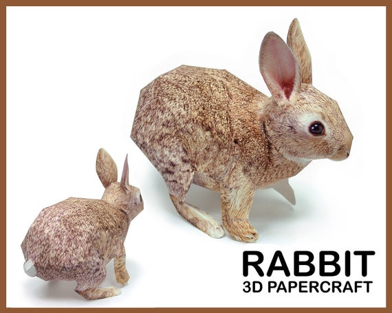 RABBIT 3D Papercraft / 3d Origami Rabbit / Rabbit Paper Sculpture
