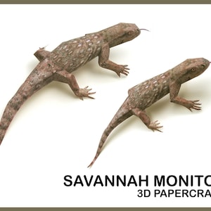 SAVANNAH MONITOR 3D Papercraft / Papercraft Animals / Papercraft Model / 3d Origami / Digital Template / Pdf Download DIY / Home Decor