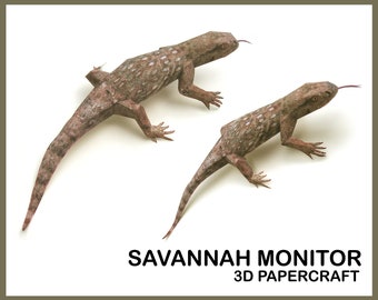 SAVANNAH MONITOR 3D Papercraft / Papercraft Animaux / Papercraft Model / 3d Origami / Digital Template / Pdf Download DIY / Home Decor