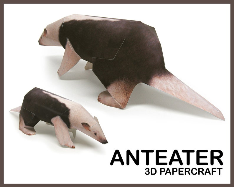 ANTEATER 3D Papercraft / 3D Paper Craft Template PDF / Printable Paper ...