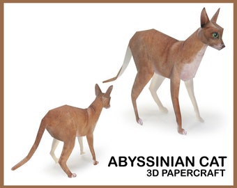 ABYSSINIAN KATZE 3D Papercraft / Schlauchkatze Papercraft / Kitty Origami Kit / Kitten Paper Model / sofortiger download pdf / diy cat paper Statue