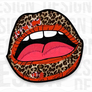 Lips Leopard Clipart Sublimation Designs Graphic | Etsy