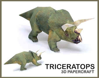 TRICERATOPS 3D Papercraft / papercraft animals / animal sculpture / animal 3d model / animal 3d origami kit / instant download / digital pdf