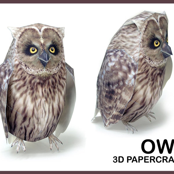 BLAKISTONS FISH OWL 3D Papercraft / owl sculpture / owl print / owl decor / diy owl statue / 3d origami owl / owl figurine / 3d printing