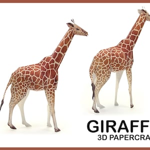 GIRAFE 3D Papercraft / origami 3d / PDF impression girafe / papercraft animaux / cadeau girafe / modèle carton girafe / sculpture girafe