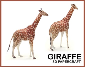 GIRAFFE 3D Papercraft / 3d origami / giraffe print PDF / papercraft animals / giraffe gift / giraffe cardboard model / giraffe sculpture