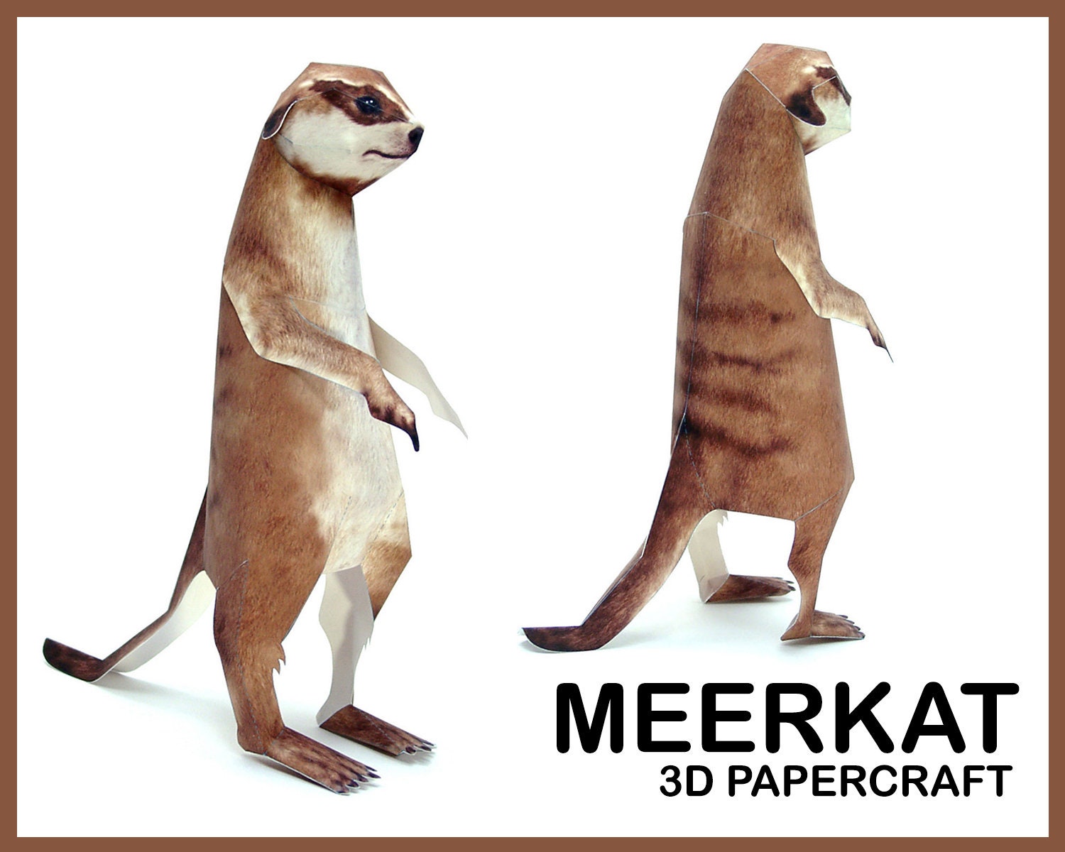 MEERKAT 3D Papercraft / Meerkat Sculpture / Meerkat Papercraft Model / Meerkat Origami Kit / Model Kit / Cardboard Model / Papercraft Animal