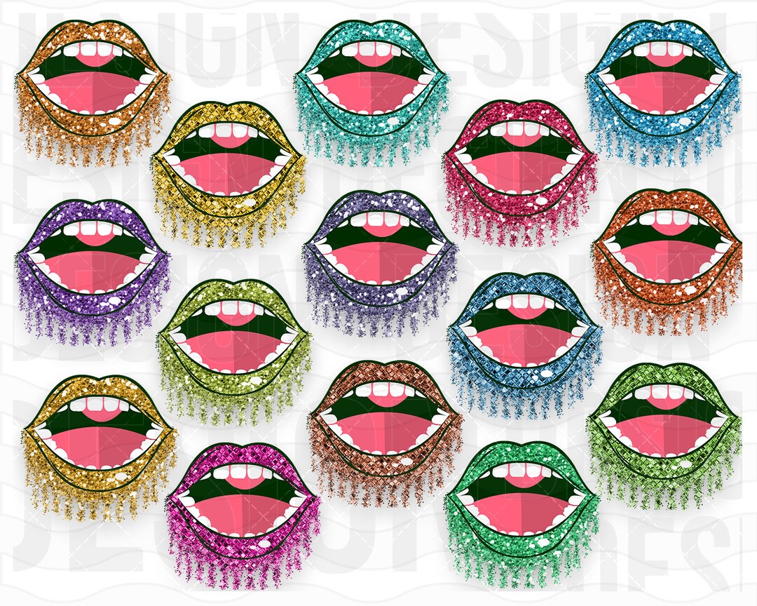 15 Glitter Lips Clipart Sublimation Png Graphic - Etsy