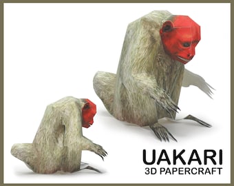 UAKARI 3D Papercraft / Papercraft sjabloon / Papercraft dieren / 3D-papier sculptuur / 3D Origami / PDF-sjabloon / Diy Papercraft / Decor