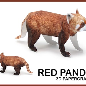 RED PANDA 3D Papercraft / Papercraft 3d / 3d Origami / Panda Papercraft / Papercraft Model / Cute Panda / Diy Kit / Instant Download PDF