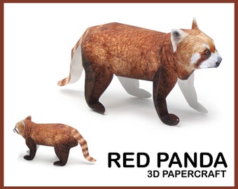 RED PANDA 3D Papercraft Papercraft 3d 3d Origami Panda