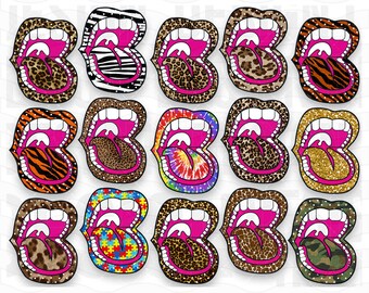 15 Lips Clipart Sublimation Designs Graphic