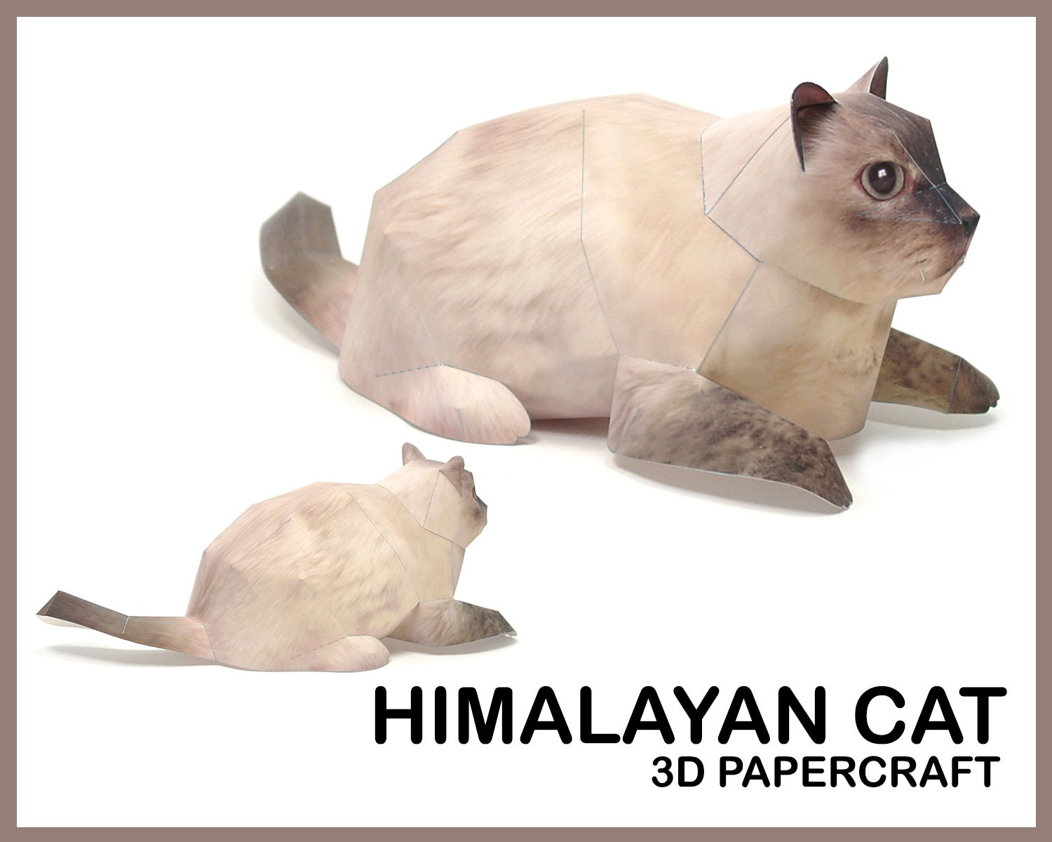 HIMALAYAN CAT 3D Papercraft / 3D Origami Cat / Paper Craft Cat / 3D PDF Template / Papercraft Animals / Paper Cat 3D Art / Diy Paper Statue