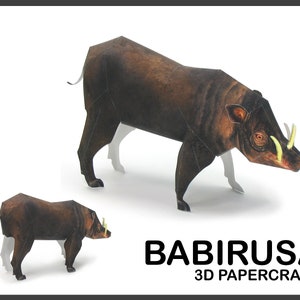 BABIRUSA 3D Papercraft / Escultura de papel Suidae / Estatua de Suidae / Escultura de papercraft de cerdo / Plantilla PDF de papercraft 3D imprimible de cerdo DIY