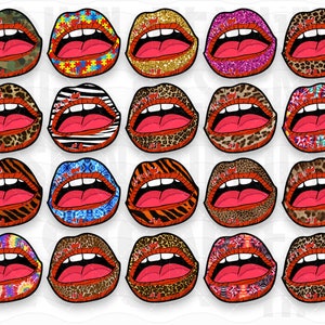 20 Lips Clipart Sublimation Designs Graphic