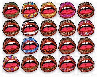 20 Lips Clipart Sublimation Designs Graphic
