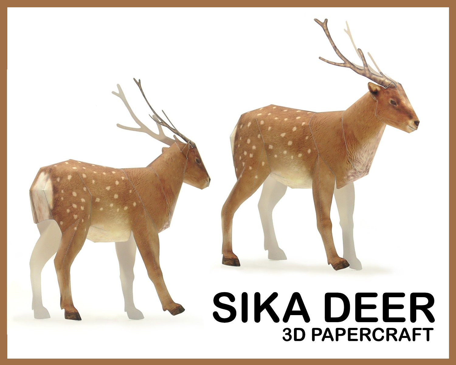 SIKA DEER 3D ペーパークラフト / 鹿の段ボールモデル