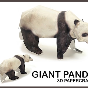 PANDA GIGANTE 3D Papercraft / panda origami 3d / panda lindo / estatua de papel panda 3d / animales papercraft / regalos panda / oso panda pdf