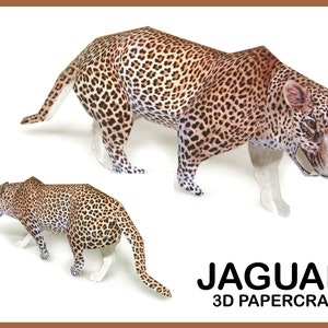 JAGUAR 3D Papercraft / origami 3d de jaguar / haz tu propio trofeo / plantilla digital DIY PDF / escultura de papel de jaguar / animales hechos a mano