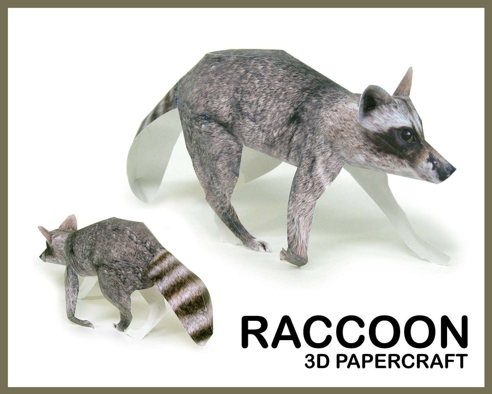 RACCOON 3D Papercraft / 3d Origami Raccoon / Papercraft Animals ...