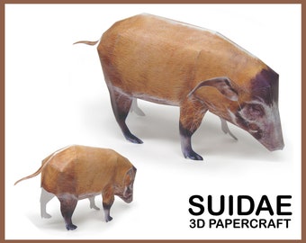 SUIDAE 3D Papercraft / Animals papercraft / papercraft template / 3d origami / papercraft sculpture / papercraft model / instant download