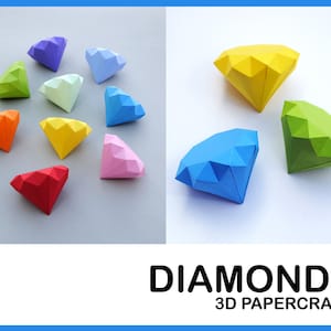 DIAMANTS 3D Papercraft / DIY Diamond Papercraft / Diamond Decor / Diamond Art / 3d Origami / Diamond 3D Papercraft Model / Instant Download
