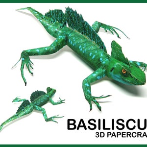 BASILISCUS 3D Papercraft / 3D PDF Template / Papercraft Animals / DIY Paper 3D Art / Diy Paper Statue / Papercrafting / Instant Pdf Download