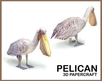 PELICAN 3D Papercraft / Pelican 3d origami / Animal Papercraft / DIY Paper Pelican 3D / Papercraft sculpture / Download dprintable PDF file