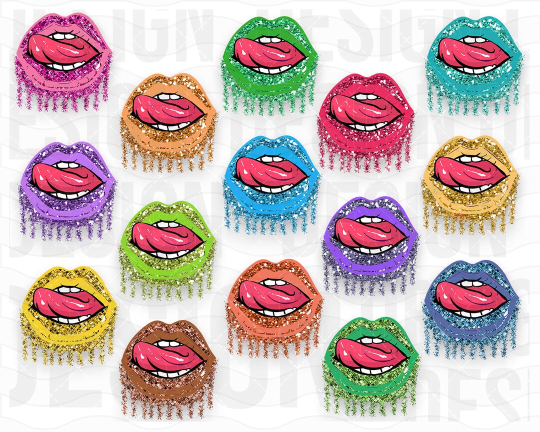 15 Glitter Lips Clipart Sublimation Png Graphic - Etsy