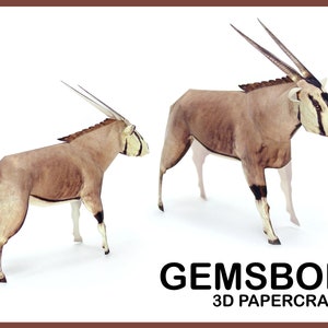 GEMSBOK 3D Papercraft / animal de origami 3d / modelo 3d papercraft / animales papercraft / trofeo de animales / escultura de papel animal / decoración del hogar