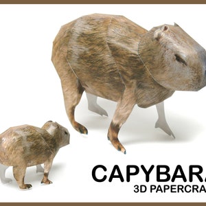CAPYBARA 3D Papercraft / 3d Origami / Capybara Paper Model / Animal 3d Papercraft / 3d Paper Craft Model / Animal Sculpture / Printable DIY
