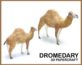 DROMEDARY 3D Papercraft / 3D Papercraft Template / PDF Pattern / Handmade Animals / Diy 3d Sculpture / Paper Sculpture / Instant Download