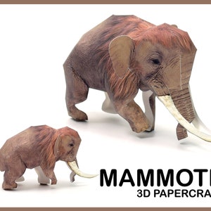MAMMOTH 3D Papercraft / File digitale per Papercraft / Modello PDF stampabile / Modello di carta 3d / Modello origami 3d fai da te mammoth / papercrafting