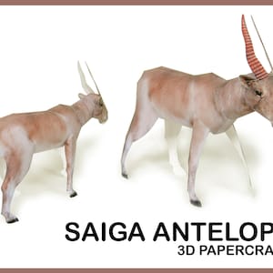 SAIGA ANTELOPE 3D Papercraft / 3d printing / 3d origami / 3d model / papercraft model / papercraft animals / DIY 3D Papercraft Template Pdf