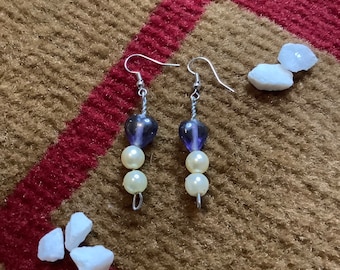 Purple Heart Earrings