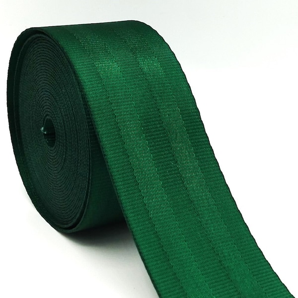 AnseTendance sangle en polyester 48mm type ceinture de sécurité sacs anse bandoulière couture transat créations fait main DIY vert empire