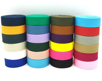 AnseTendance 24 Colors Plain Cotton 25mm Straps for Handbags Backpacks Cove Shoulder Strap Guitar Camera Creative Sewing Supplies