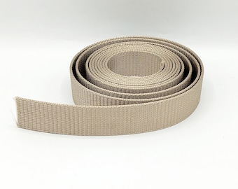 AnseTendance - thick nylon strap 2.2mm x 32mm wide for handbags tote bag shoulder strap sewing creations haberdashery beige