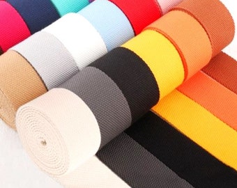 AnseTendance 24 Colors Plain Cotton 32mm Straps for Handbags Backpacks Cove Shoulder Strap Guitar Camera Creative Sewing Supplies