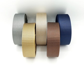 AnseTendance - thick nylon strap 2.2mm x 32mm wide for handbags tote bag shoulder strap couture creations blue gold beige