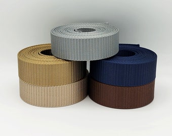 AnseTendance - thick nylon strap 2.2mm x 32mm wide for handbags tote bag shoulder strap couture creations blue gold beige