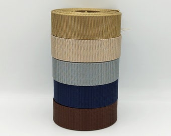 AnseTendance - thick nylon strap 2.2mm x 32mm wide for handbags tote bag shoulder strap couture creations blue gold beige