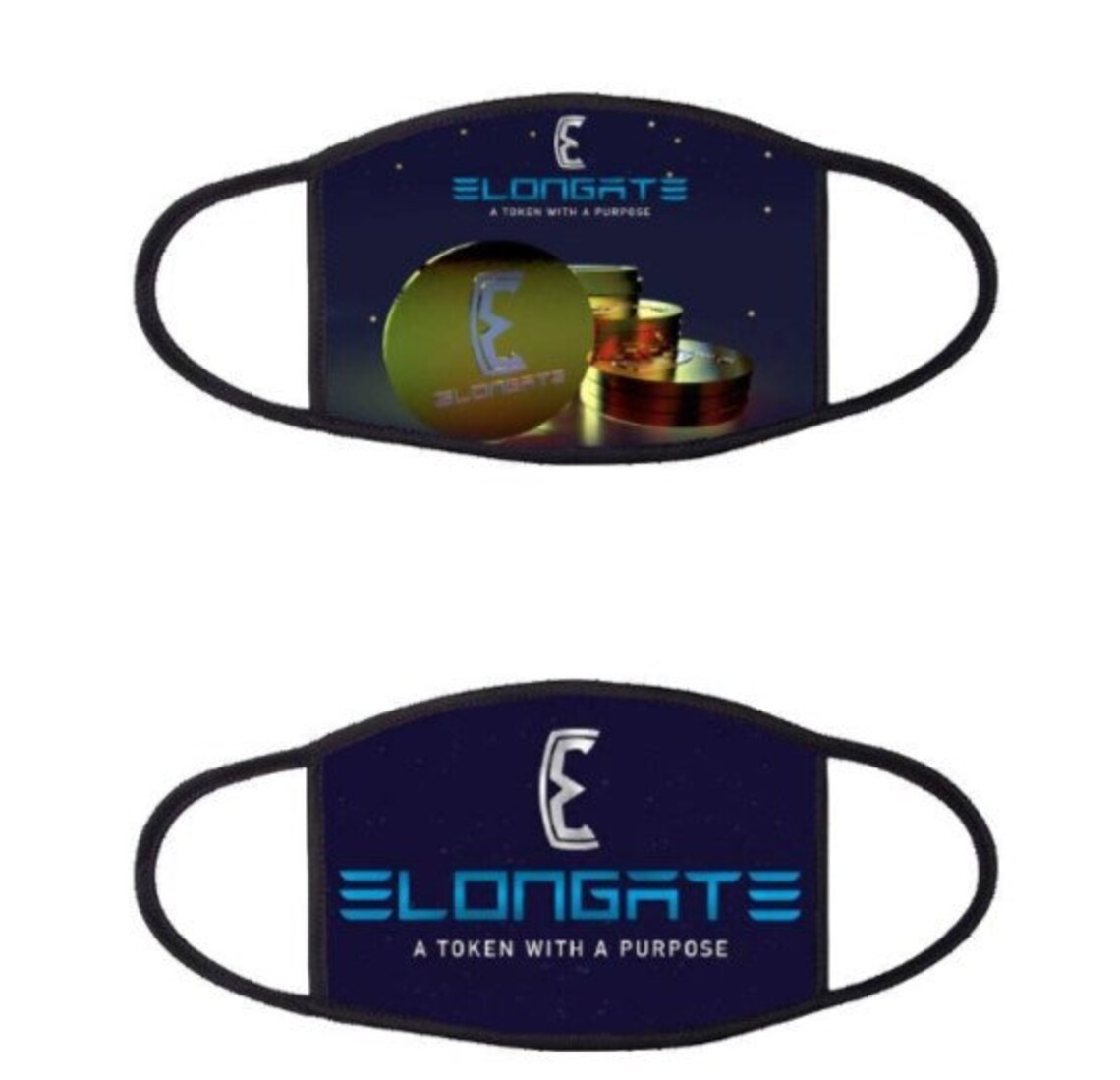Elongate Token Face mask 3 layer elon musk bill gate