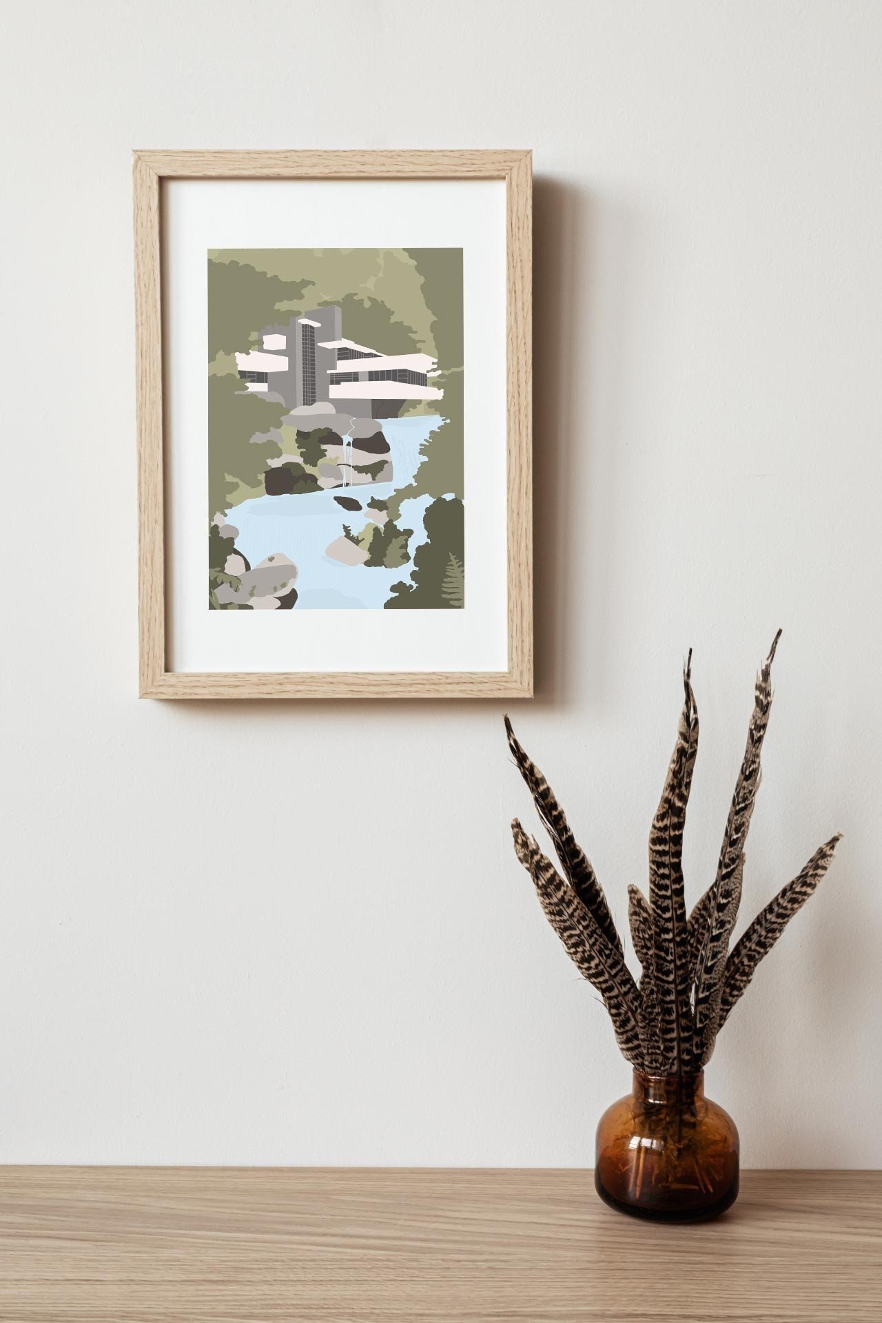 Affiche L Print A5 - A4 A3 Fallingwater House