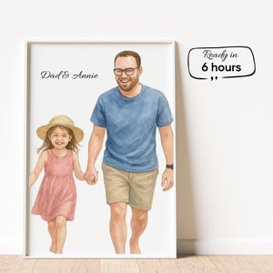 Op maat gemaakt handgetekend portret van foto | Gepersonaliseerde digitale aquarelillustratie | Familie-, stel of huisdierportret | Snelle levering