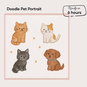 Custom Pet Doodle Digital Download | Funny Dog or Cat Cartoon from Photo | Personalized Pet Art | Fast Delivery & Unlimited Revisions