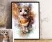 Custom Cat Portrait Watercolour Art From Photo Wall Art For Home 